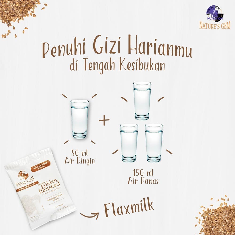 Flaxmilk Natures Gem Susu Tanpa Lemak dengan Manfaat Omgea 3 dan Susu Protein Tinggi 